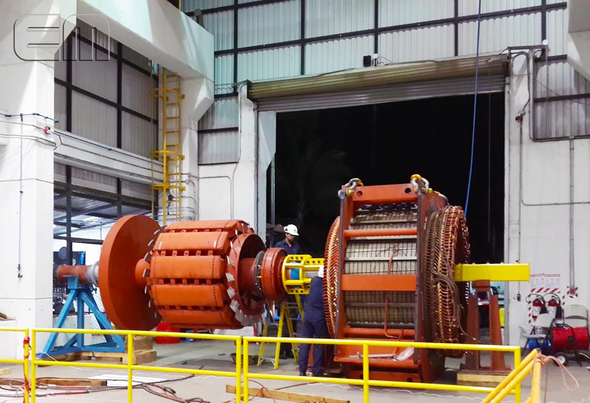 Servicio de Mantenimiento Mayor a Generador Hidroeléctrico 10500 kVA, 13800 VAC, 600 RPM.