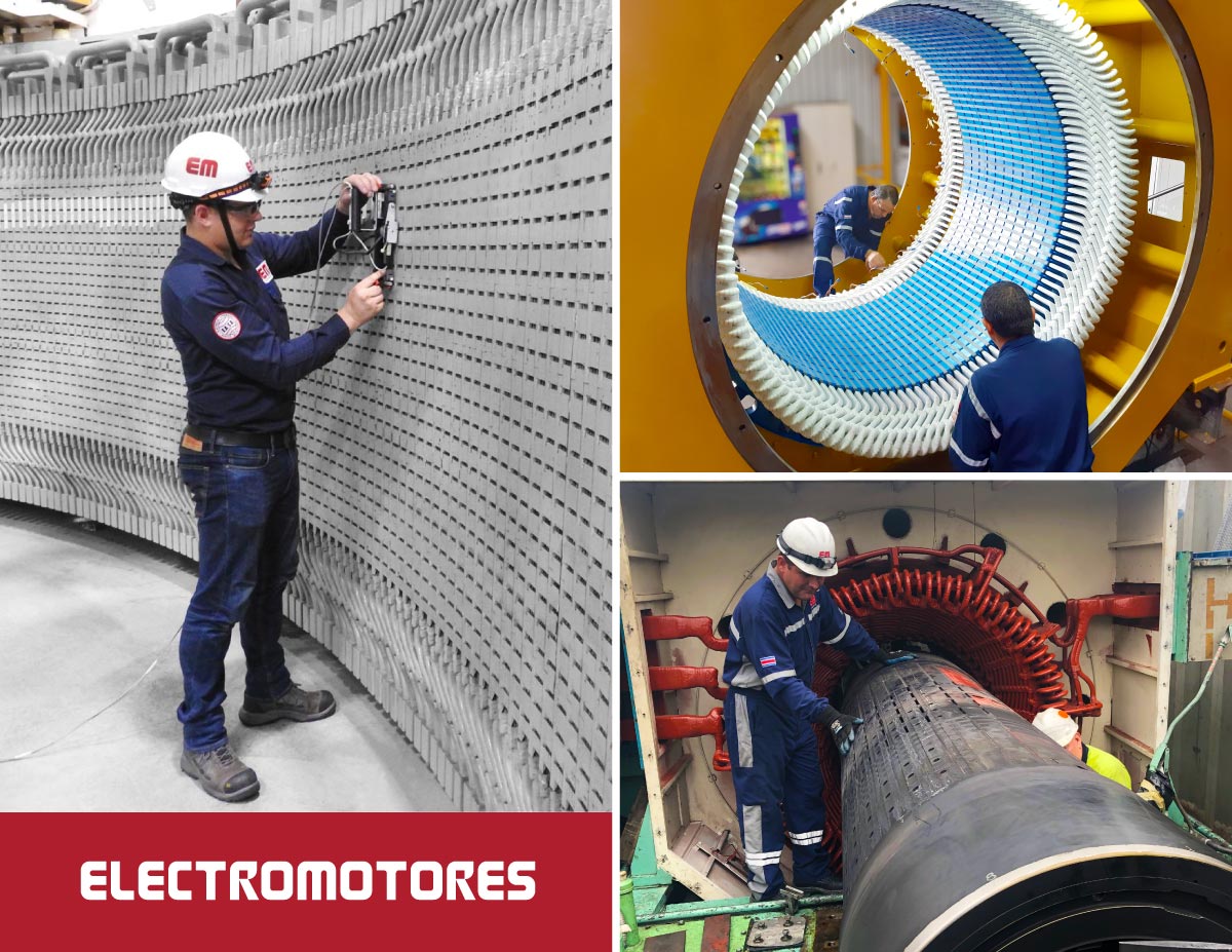 ELECTROMOTORES cuenta con más de 37 años en Latinoamérica brindando servicios de mantenimiento Predictivo, Preventivo y Correctivo para máquinas eléctricas rotativas.